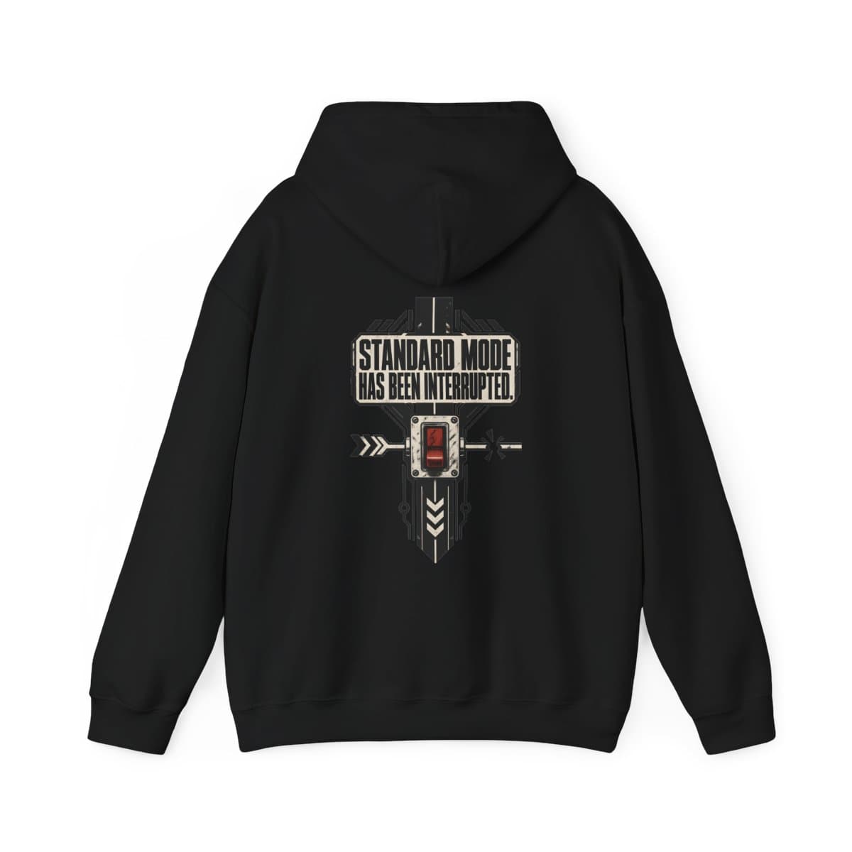 Back mockup of System Override in Black.